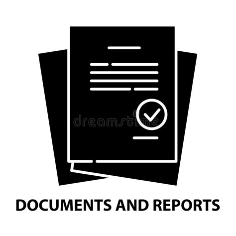 Documents And Reports Icon Black Vector Sign With Editable Strokes