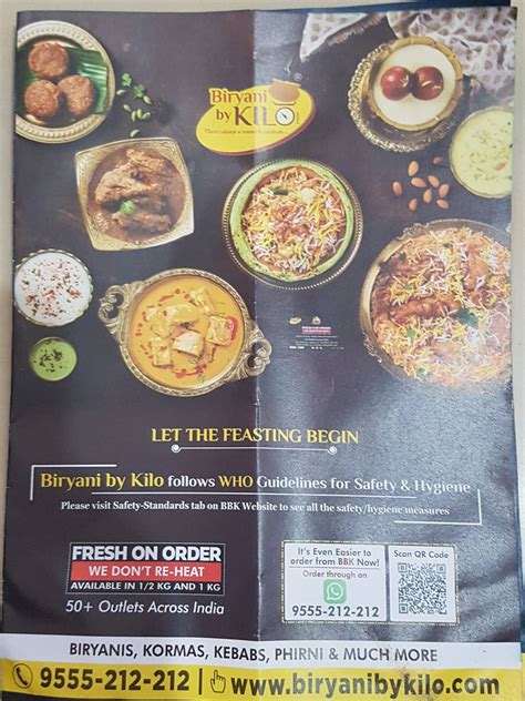 Menu At Biryani By Kilo Khar West Mumbai 210