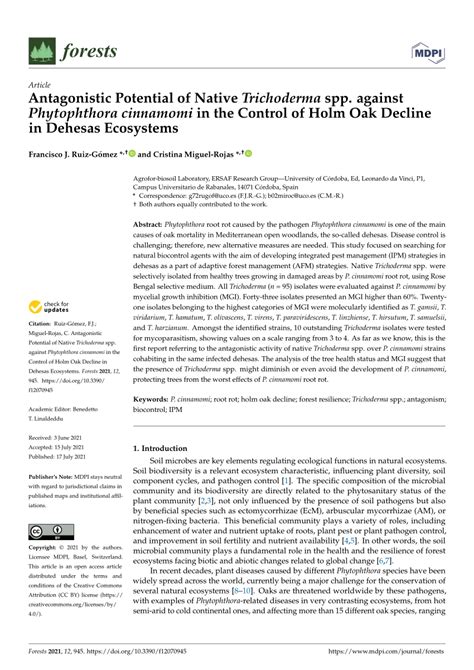 PDF Antagonistic Potential Of Native Trichoderma Spp Against