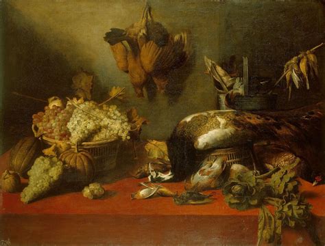 A Still Life Of Fruit And Birds Painting Jacob Foppens Van Es Oil