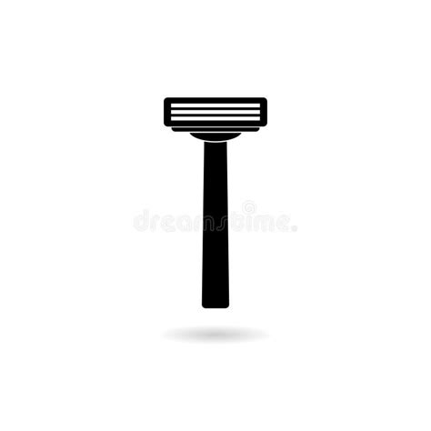 Simple Razor Icon With Shadow Stock Vector Illustration Of Hair