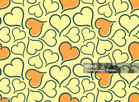 Seamless Background With Hearts Stock Illustration Download Image Now Backgrounds Colored