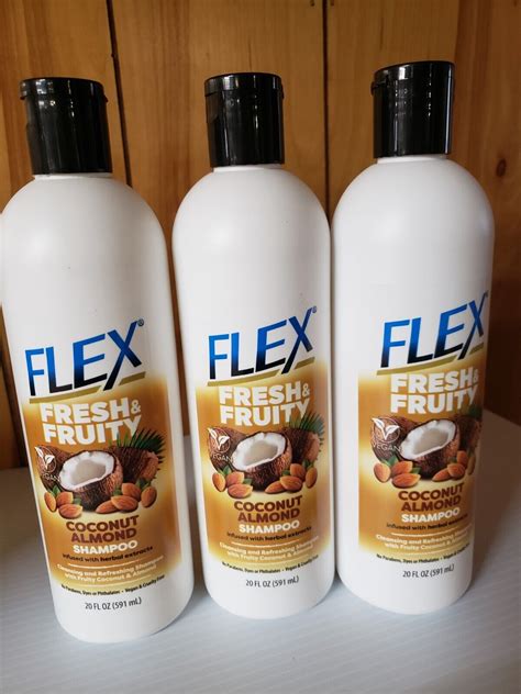 Lot Of 3 Flex Fresh And Fruity Coconut Almond Shampoo 20fl Oz Full Size