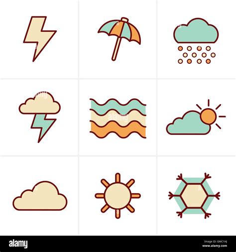 Icons Style Weather Icons Set Vector Design Stock Vector Image And Art