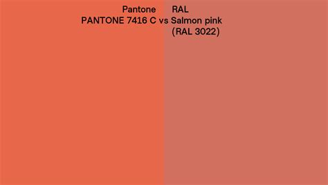 Pantone 7416 C Vs Ral Salmon Pink Ral 3022 Side By Side Comparison