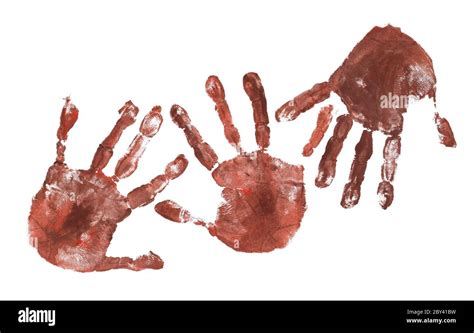 Spooky Hands Print Over White Stock Photo Alamy