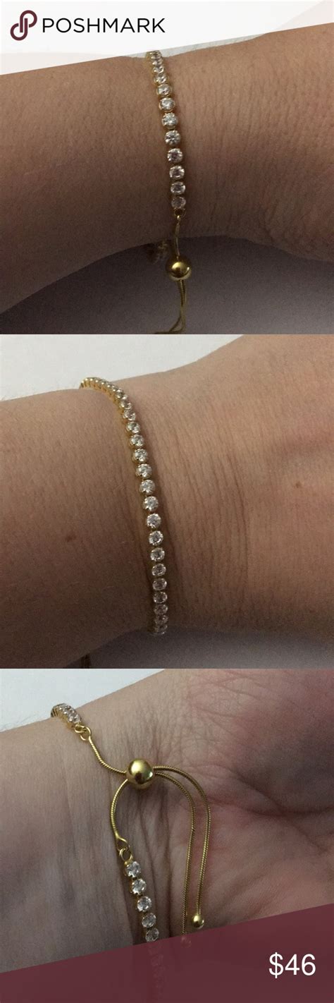 Diamonique Tennis Bracelet 18K YG Clad over .925 | Bracelets ...