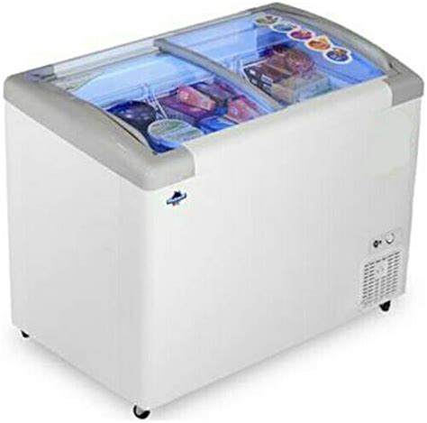 Rockwell Inclined Curved Glass Top Freezer With Led Off