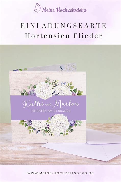 Hochzeitseinladung Hortensien Online Bestellen Hochzeitseinladung