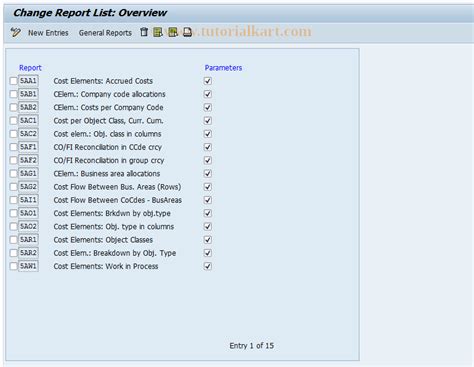 KALG SAP Tcode Change Reconcil Ledger Report List Transaction Code