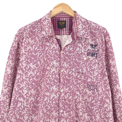 Pme Legend Floral Pink Cotton Shirt Long Sleeve Mens Size 2xl Xxl Ebay