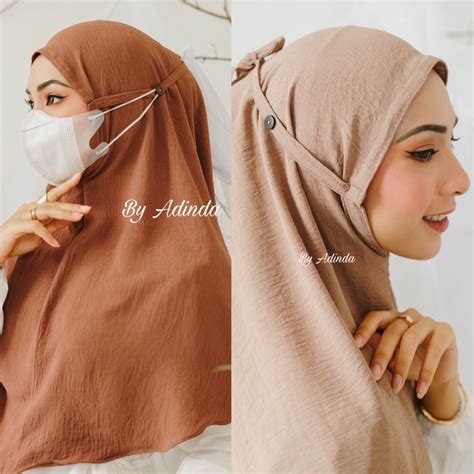 Jual 𝐁𝐘 𝐀𝐃𝐈𝐍𝐃𝐀 Bergo Crinkle Konektor Airflow Maryam Tali Kancing