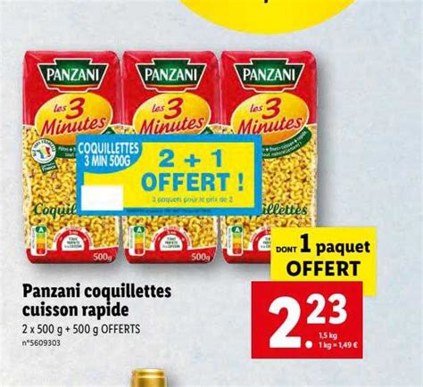 Promo Panzani Coquillettes Cuisson Rapide Chez Lidl ICatalogue Fr