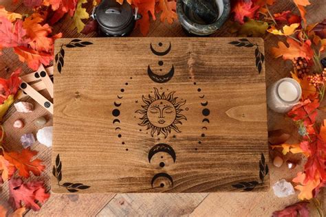 Altar Sun And Moon Phase Meditation Altar Table Tabletop Altar