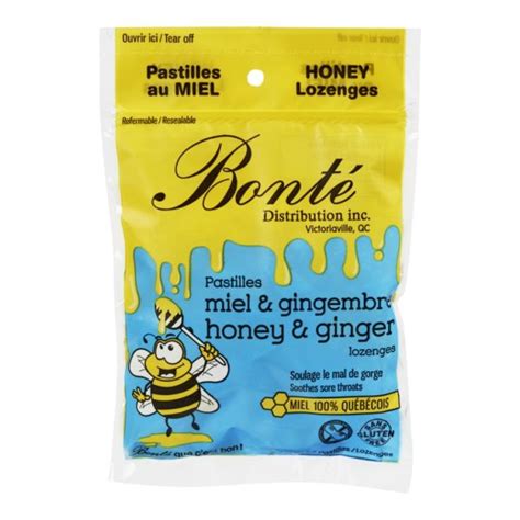 PASTILLES AU MIEL GINGEMBRE BONTÉ DISTRIBUTION INC Aliments du Québec