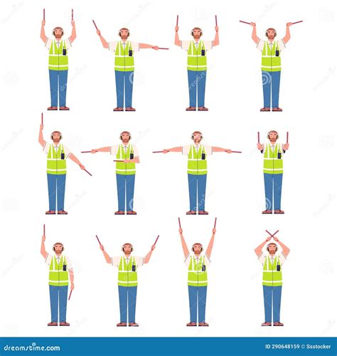 Marshaller Signals Aircraft Marshalling Hand Signal For Safety Landing