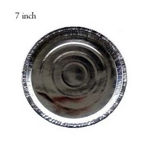 Silver Plain Disposable Small Laminated Paper Plate For Event And Party