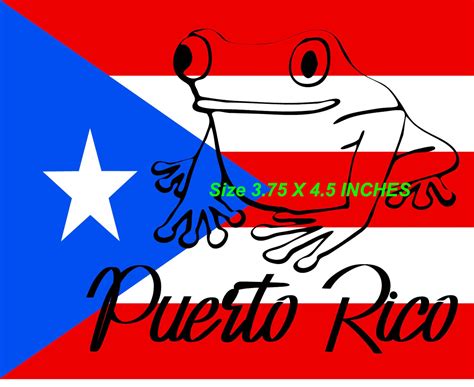 Puerto Rico Flag Sticker Decal Bandera De Puerto Rico Coqui Etsy