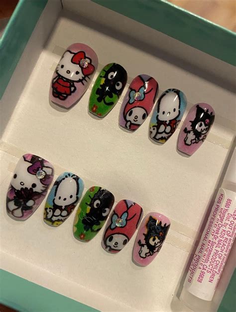 Hello Kitty Sanrio Handmade Press On Nail Set Etsy