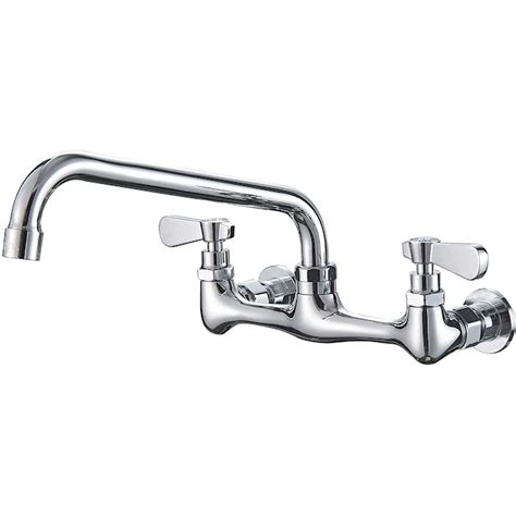 Bwe A 94254 Double Handle Wall Mount Kitchen Faucet Polished Chrome 2 Handle Wall Mount Filtered