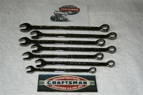 NEW 7pc GUNMETAL CHROME CRAFTSMAN METRIC COMBINATION 12 POINT WRENCH