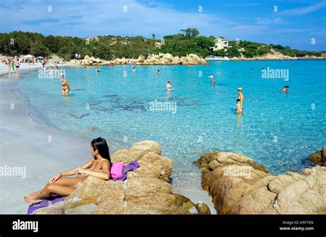 Idyllic Beach With Turquoise Colour Sea And Granite Rocks At