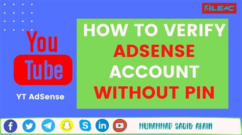 How To Verify Adsense Account Without Pin Msa Youtube