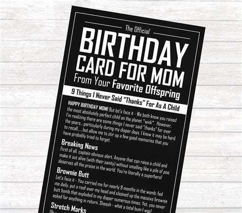 Funny Mom Birthday Card, Funny Mom Card, Funny Birthday Card Mom, Mom Birthday Card, Funny Card ...