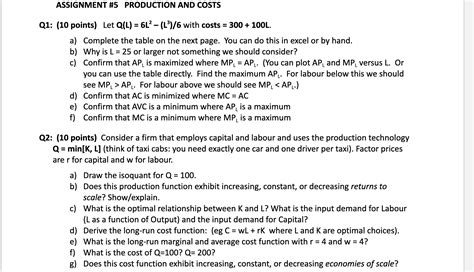 Solved 3 10 Points Consider The Following Production