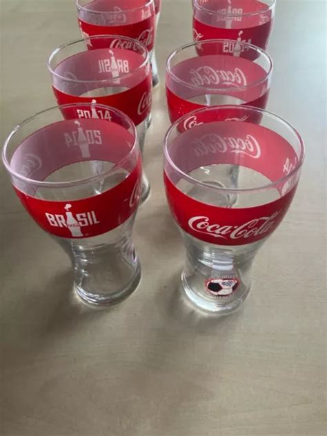 Set X Coca Cola Glas Brasil Spanien Fu Ball Fussball Wm