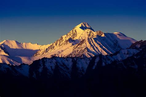 Himalayan Mountain Range during Sunrise Stock Image - Image of india ...