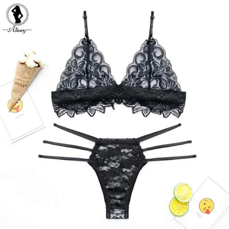 Alinry Sexy Bra Set Women Lace Bralette Wire Free Intimate Lingerie