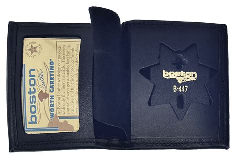 BOSTON LEATHER BOOK STYLE BADGE WALLET: 7 Point Star Cutout (150-S-7003 ...