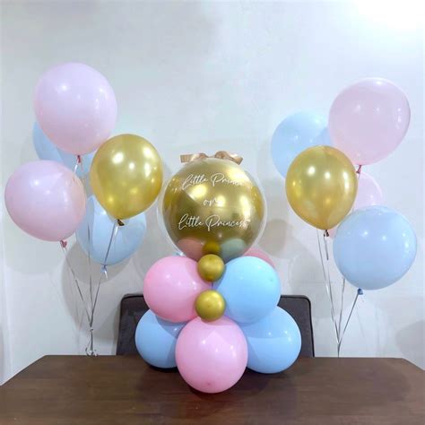 No Mess Gender Reveal Bobo Balloon With Side Helium Balloon Hobbies