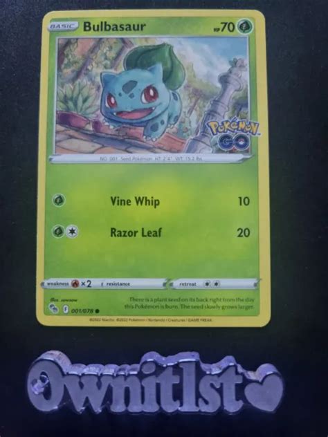 Bulbasaur 001078 0178 Pokemon Card Pokémon Go Common Eur 217 Picclick Fr