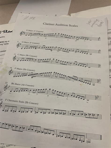 Bass Clarinet Scales 12 Major Scales