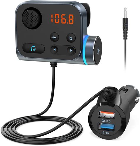 Nulaxy Bluetooth FM Transmitter For Car Car Radio Bluetooth Adapter