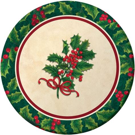 Boughs Of Holly 9 Inch Plates Party At Lewis Elegant Party Supplies Plastic Dinnerware Paper