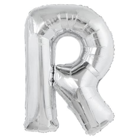 Giant 34 Letter R Silver Foil Helium Balloon Silver Letter Balloons