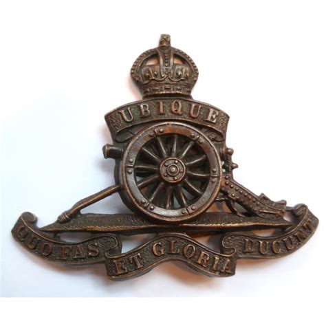 Royal Artillery Officers Bronze Cap Badge Ra