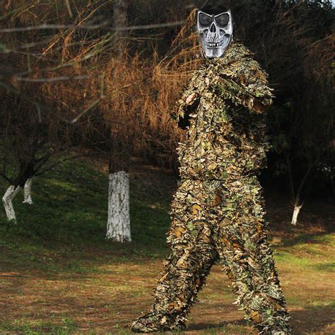 Traje De Caza Ghillie D Camo Bi Nico De Hoja De Lino Ropa De Caza