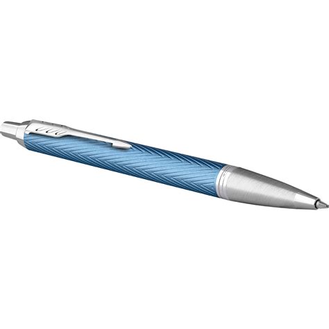 Parker Im Premium Ballpoint Pen Blue Grey Chrome Trim The