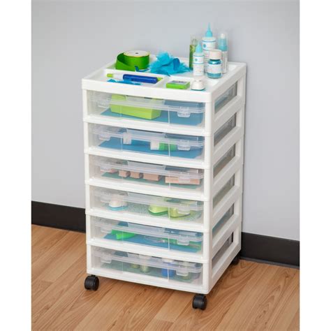 Iris Usa 6 Case Scrapbook Storage Cart White