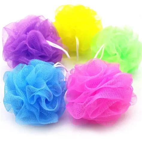 Nylon Mesh Loofah Sponge Balls For Soft Body Bubbles Multicolor Bath