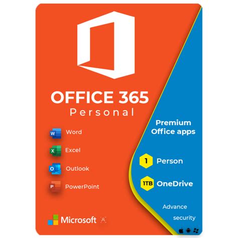 Microsoft 365 Personal 1year Subscription 1person Premium Office Apps 1tb Onedrive Cloud