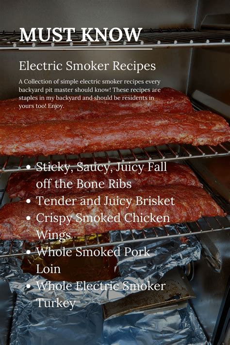 Quick Easy And Delicious Electric Smoker Recipes Perfect For Beginners Artofit