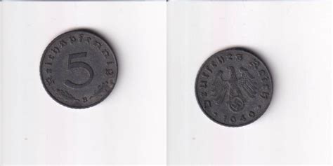 Deutsches Reich Drittes Reich 5 Reichspfennig 1940 B Ss Zink MA Shops