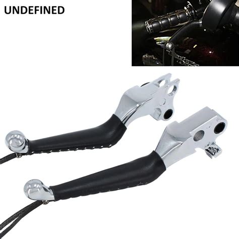 Motorcycle Brake Clutch Levers W Pu Leather Lever Covers For Harley