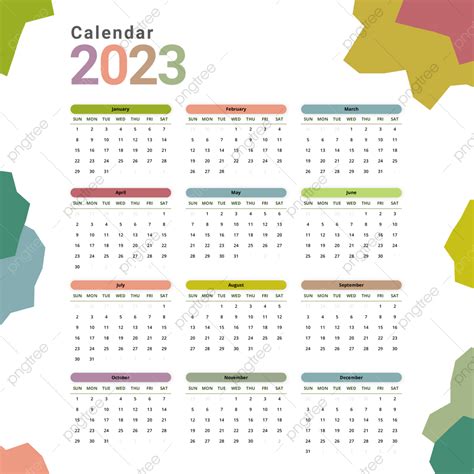 2023 Calendars Png Image 2023 Calendar Colorful 2023 Calendar Images