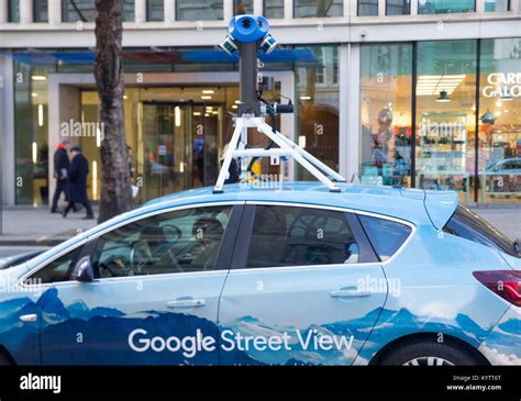 A Google Earth street view car, mounted with a 360 degree camera with a ...